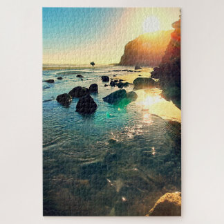 Puzzle Foto de surfista en una tarde soleada en la playa