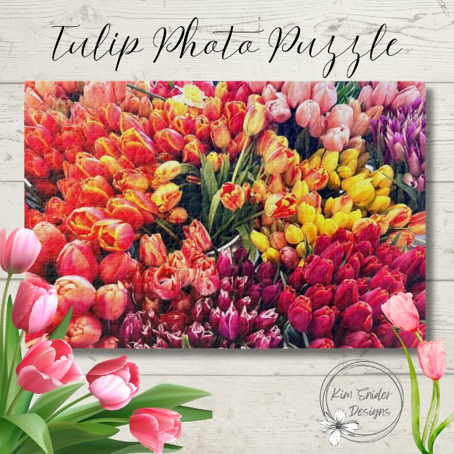 Puzzle Foto de Tulips en rosa, amarillo, Naranja y púrpur (Subido por el creador)