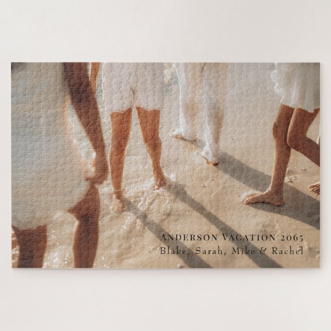 Puzzle Foto de vacaciones familiares de personalizado (Horizontal)