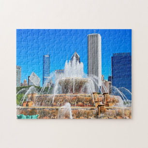 Puzzle Foto de verano de la fuente de Chicago