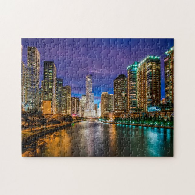 Puzzle Foto de verano en el horizonte de Chicago (Horizontal)