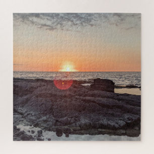 Puzzle Foto del paisaje oceánico de la puesta de sol hawa