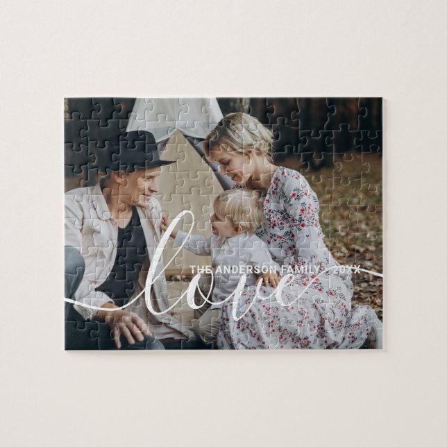 Puzzle Foto familiar de Personalizado 'Amor' con nombre p (Horizontal)