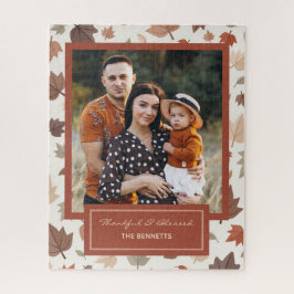 Puzzle Foto familiar personalizada de hojas de otoño