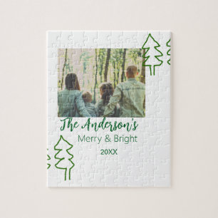 Puzzle Foto moderna del árbol de Navidad verde de nombre