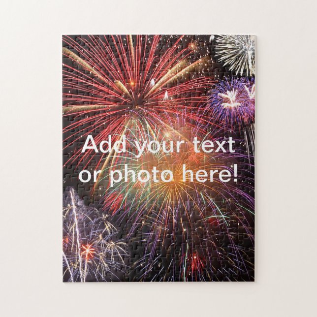 Puzzle Foto o texto del Personalizado final de Fireworks (Vertical)