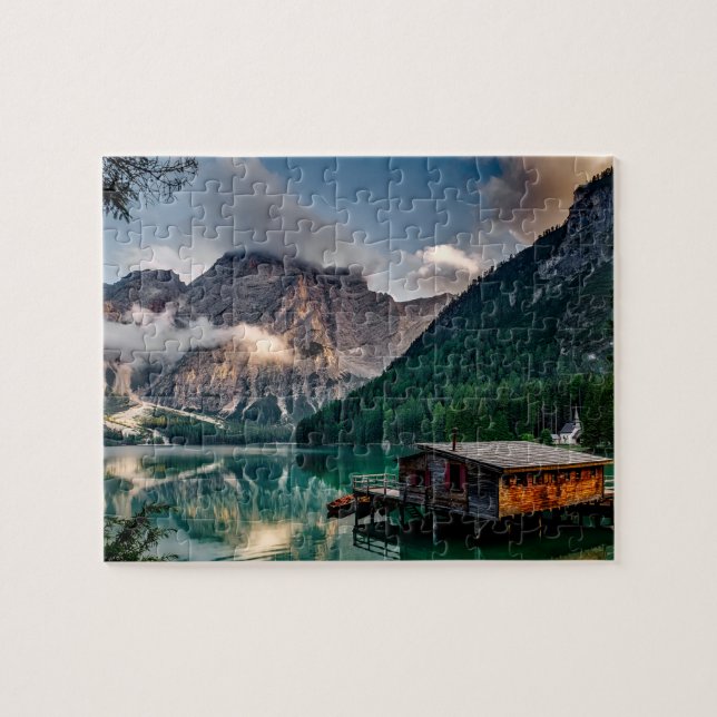 Puzzle Foto paisajística del lago de las montañas italian (Horizontal)