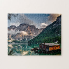Puzzle Foto paisajística del lago de las montañas italian