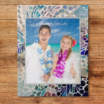 Puzzle Foto personalizada<br><div class="desc">Puedes personalizar este rompecabezas con tu propia foto. El marco está decorado con una huella de mi mosaico de conchas marinas. Se hizo con conchas encontradas y pequeños fragmentos de vidrio coloreado y guijarros. Mosaico original © Michele Davies</div>