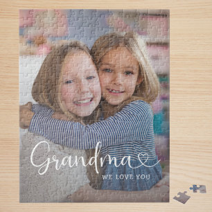 Puzzle Foto Personalizada Abuela Te Amamos Corazón Adorab