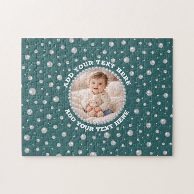 Puzzle Foto personalizada con círculo de perlas sobre fon (Horizontal)