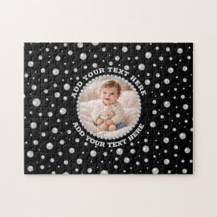 Puzzle Foto personalizada con círculo de perlas sobre neg