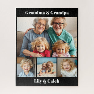Puzzle Foto personalizada de abuela, abuelo y nietos