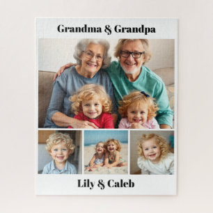 Puzzle Foto personalizada de abuela, abuelo y nietos