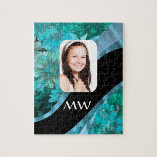 Puzzle Foto personalizada de Aquamarine floral