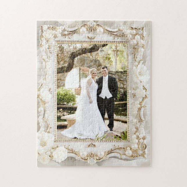 Puzzle Foto personalizada de boda bonita (Vertical)