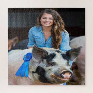 Puzzle Foto personalizada de cerdos para exposición ganad