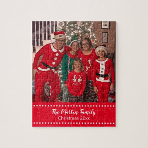 Puzzle Foto personalizada de la familia navideña Merry