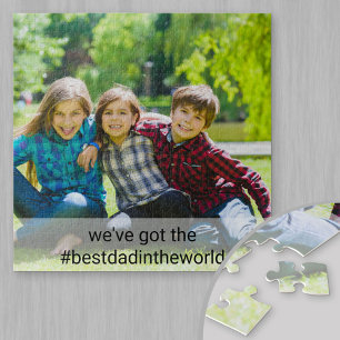 Puzzle Foto personalizada y etiqueta Mejor Papá del Mundo