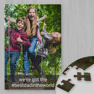 Puzzle Foto personalizada y hashtag: el mejor papá del mu