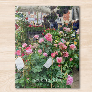 Puzzle Foto personalizada y texto floral personalizado