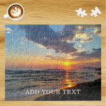 Puzzle Foto personalizado y texto personalizado<br><div class="desc">Sube una foto, agrega un nombre o texto y crea fácilmente tu rompecabezas personalizado. Haga clic en PERSONALIZAR MÁS AÚN para cambiar el color del texto. Puede TRANSFERIR este DISEÑO a otros productos de Zazzle y ajustarlo para que se ajuste a la mayoría de los artículos de Zazzle. Los diseños...</div>