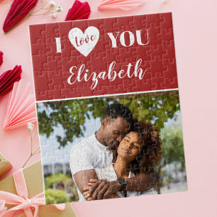 Puzzle Foto Romántica de Rojo Te Amo Día de San Valentín