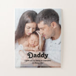 Puzzle Foto y mensaje de Personalizado de Retro Daddy mod<br><div class="desc">Dale a papá un regalo memorable con este rompecabezas de fotos personalizado. Con un moderno tipo de letra retro,  personalizable texto para los nombres. Un gran estudiante de medias,  regalo del día del padre,  cumpleaños o simplemente porque.</div>