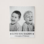 Puzzle Foto Y Mensaje Personalizados<br><div class="desc">Este puzzle elegante hará un gran regalo del día de los padres. Con una foto y un mensaje personalizado con los nombres de los niños,  todo fácilmente editado y los estilos de fuente,  tamaño y color también pueden cambiarse haciendo clic en el enlace posterior del personalizar después de personalizar.</div>