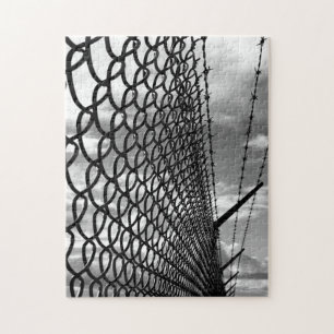 Puzzle Fotografía de arte de la cerca de la cadena en bla