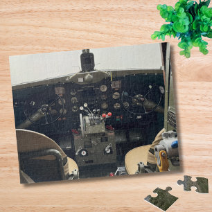 Puzzle Fotografía de Cabina de Avión Antiguo Piloto Aviac