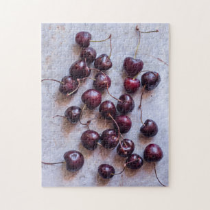 Puzzle Fotografía de Cerezas Rojas Frescas