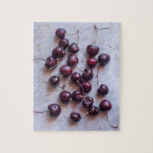 Puzzle Fotografía de Cerezas Rojas Frescas