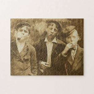Puzzle Fotografía de época de los recién nacidos fuman