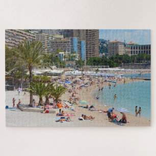 Puzzle Fotografía de gente en la playa de Montecarlo