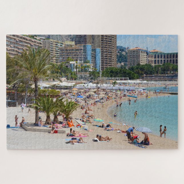Puzzle Fotografía de gente en la playa de Montecarlo (Horizontal)