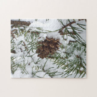 Puzzle Fotografía de la naturaleza de la nieve de Pine Co