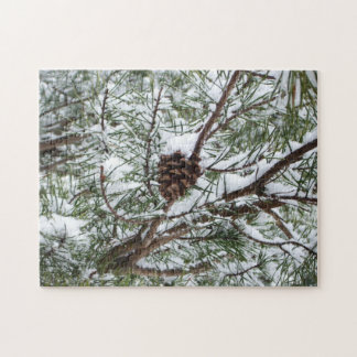 Puzzle Fotografía de la naturaleza del invierno de Snowy 