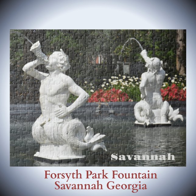 Puzzle Fotografía de Savannah Georgia, fuente de Forsyth  (Subido por el creador)