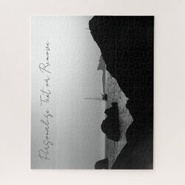 Puzzle Fotografía en blanco y negro con paisaje costero