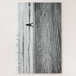 Puzzle Fotografía en blanco y negro con paisaje costero