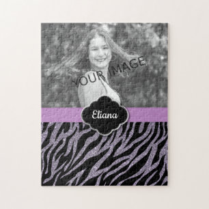 Puzzle Fotografía personalizada glamorosa Purpurina púrpu