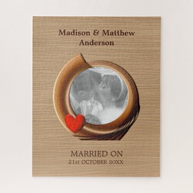 Puzzle Fotografía personalizado Marco de madera (Vertical)