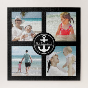 Puzzle Fotomontaje de Ancla Personalizado Negro