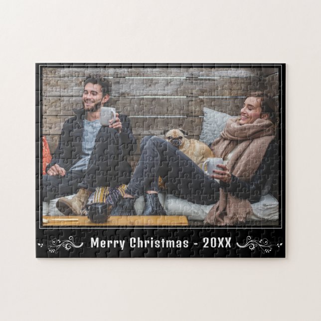 Puzzle Fotos completas Feliz Navidad con Foliage (Horizontal)