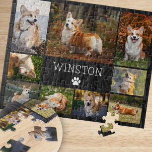Puzzle Fotos de Mascotas Collage Rústico Moderno de Perro