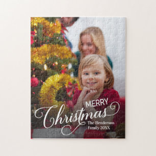 Puzzle Fotos de Personalizado simple de Feliz Navidad