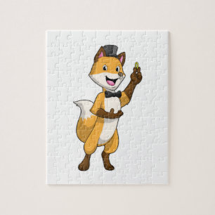Puzzle Fox as Groom con anillo Boda