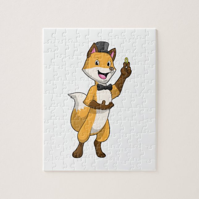 Puzzle Fox as Groom con anillo Boda (Vertical)