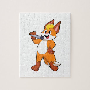 Puzzle Fox como cantante con micrófono